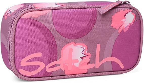 Satch Pencil Case Large Divider Compartment Set Square Walking Clouds - Purple