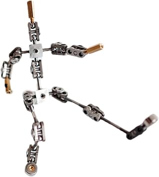 DIY Stop-Motion Armature Kit | Stainless Steel Cinematic Animation Puppet with Tie-Down System | Articulated Humanoid Skeleton for Stop Motion Projects(13cm)