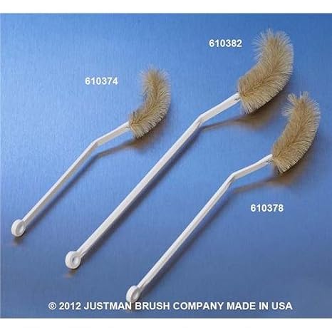 610374 Flask Brush for 250mL Volumetric Flask, White Bristle, 1.375" Diameter, 3.5" Brush Length