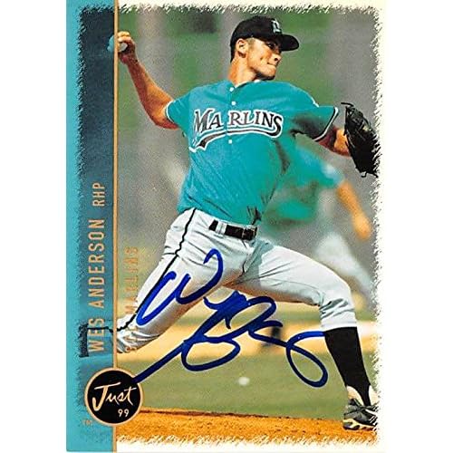 Autograph Warehouse 421056 Wes Anderson Autographed Baseball Card Florida Marlins GCL FT 1999 Just Minors No.2