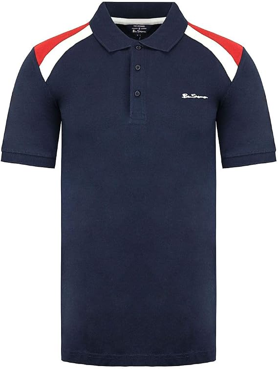 Ben Sherman Short Sleeve Collared Blue Mens Polo Shirt 0065225 Ink
