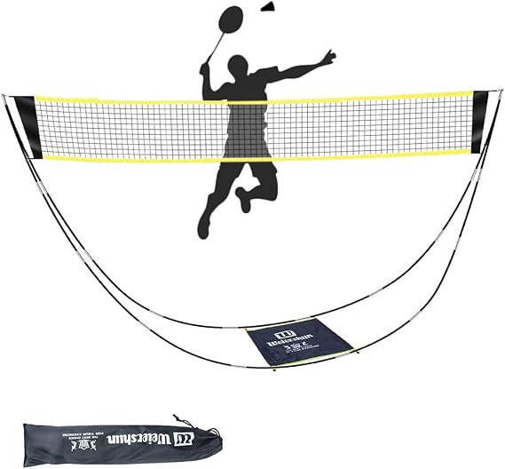 Portable Badminton Net for Garden,Pickleball,Kids Volleyball Net on Beach,Easy Setup with Carry Bag for Indoor Outdoor Sports, No Tools or Stakes Required