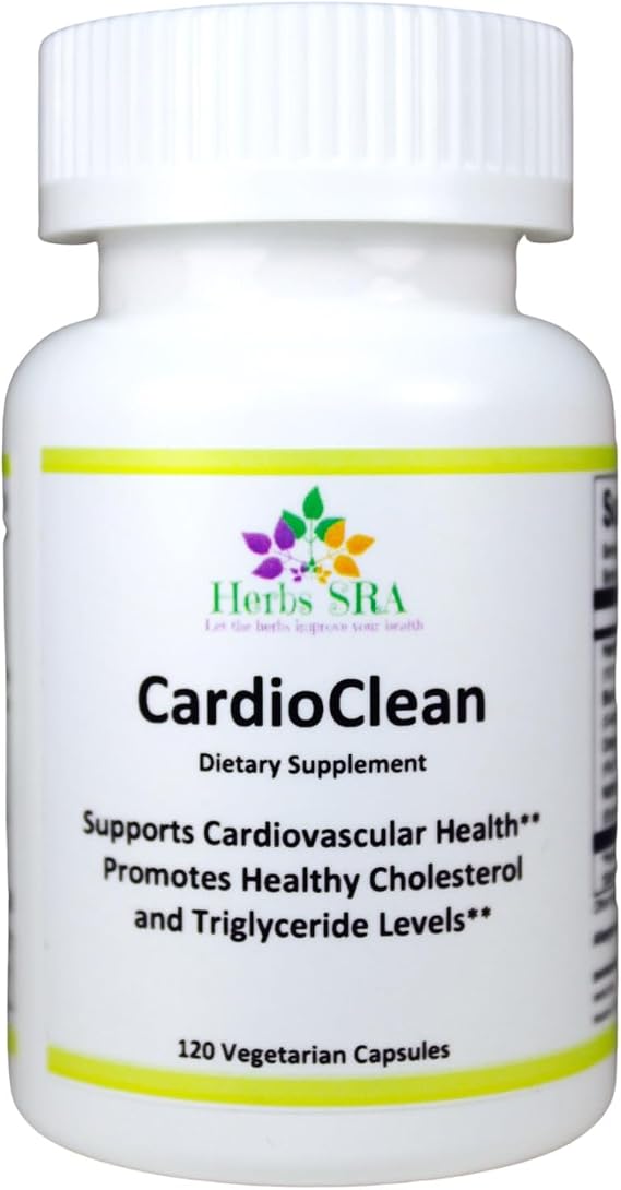 CARDIOCLEAN Cardiovascular Support Supplement with Hawthorn, Black Garlic, Omega-3 & Nattokinase Supports Heart Health, Circulation & Healthy Cholesterol Levels 120 Vegetarian Capsules