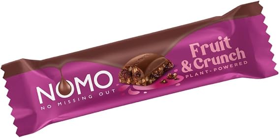 Vegan Fruit & Crunch Chocolate Bar (NOMO) 24 x 32 g (12 bars)