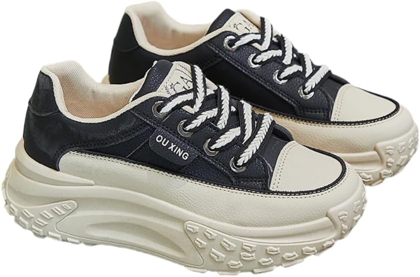 Women's Fashion Sneakers Casual Running Shoes with Non-Slip Sole, Lace-Up Closure, Comfortable Fabric Lining
