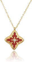RWQIAN Four Leaf Clover Necklace for Women,Gold Plated Dainty Shamrock Pendant Necklace,Non Tarnish Choker Simple Necklaces Vintage Jewelry Designer Inspire Jewelry Gifts