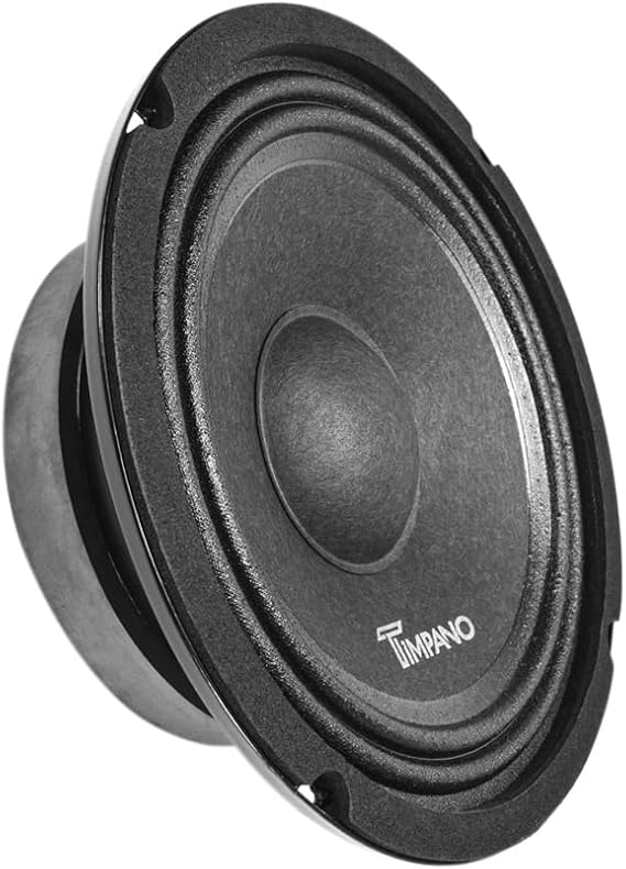Timpano 6.5 Inch Shallow Car Speaker 600 Watts TPT-MB6-4 Slim Shallow Profile 4 Ohm, PRO Midbass Car Audio Loudspeaker Compact for Doors (Single)