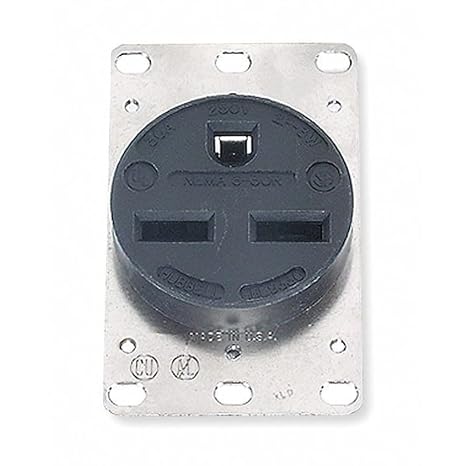 Hubbell Wiring Systems HBL9330 Straight Blade Heavy Duty Specification Grade Single Flush Receptacle, 30 Amp, 250VAC, 2 Pole, 3 Wire, Black