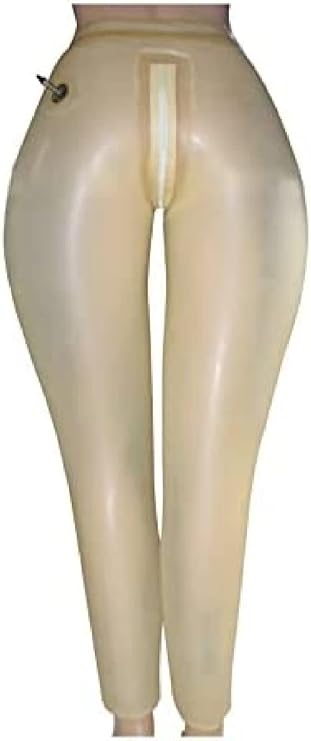 Transparent Inflatable Sexy Latex Legging with Zipper Rubber Pants Trousers,Transparent,4X-Large