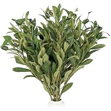 HomeKaren Olive Stems 6 Pcs 18 inch Artificial Olives Green Leaves Picks, Spring Branches Decor for Vase, Greenery Vase Filler Home Decoration Indoor