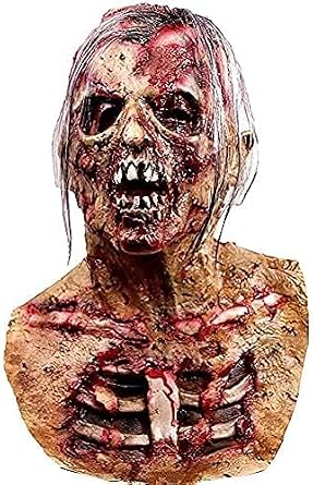 MOLEZU Scary Zombie Head Mask Vampire Mask for Adult Creepy Costume Horror Halloween Decoration Props, Latex Halloween Mask.