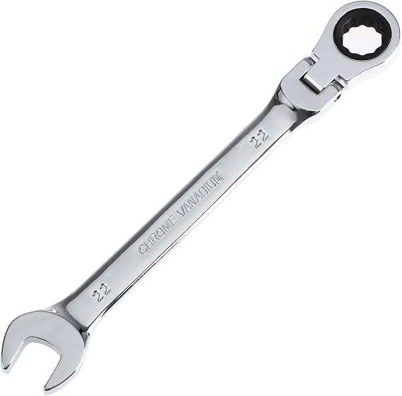 22mm Ratcheting Combination Wrench 12 Point Metric Flex Rachet Head Gear Wrench Box End Spanner Chrome Vanadium Steel