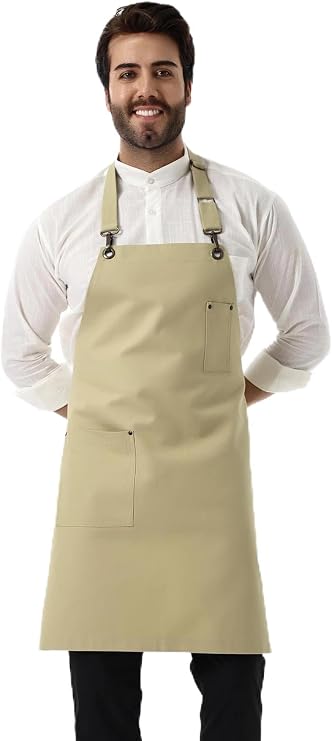 Barista Boyundan Askılı Önlük Tek Cepli - Bej