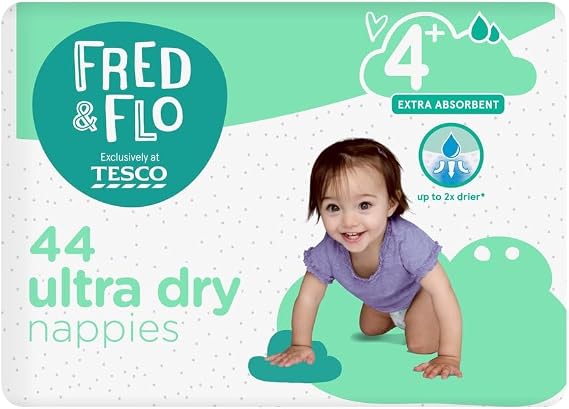 Fred & Flo Size 4+ Diapers, 44 Pack