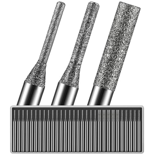 30Pcs 1mm20Pcs, 2mm5Pcs, 3mm5Pcs, 150-Grit Diamond Drill Bits 18 Shank Compatible with Dremel for Drilling Grinding Glass Stone Jewelry Metal Diamond Tip