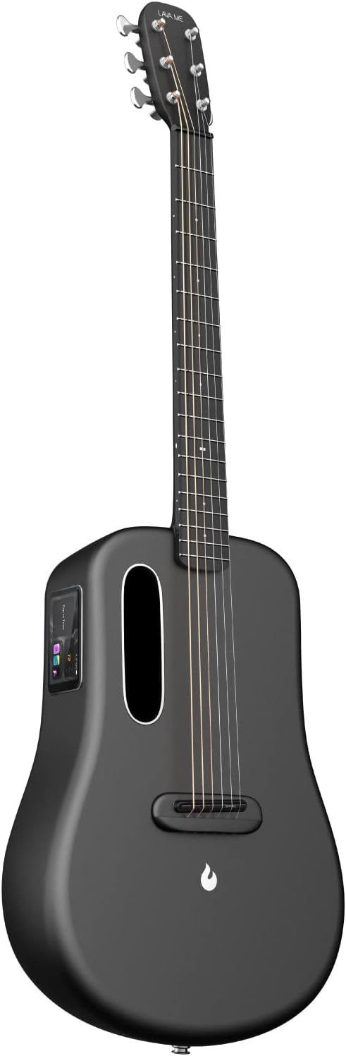 LAVA ME 3 Carbon Fiber Smart Guitars for Adults Teens Beginners, Acoustic-Electric Guitarra with HILAVA OS, w/Space Gig Bag 38'' Grey