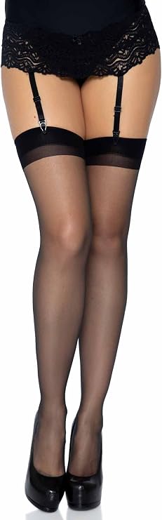 Leg Avenue Women's Stay Up Sheer Spandex Thigh High Stockings