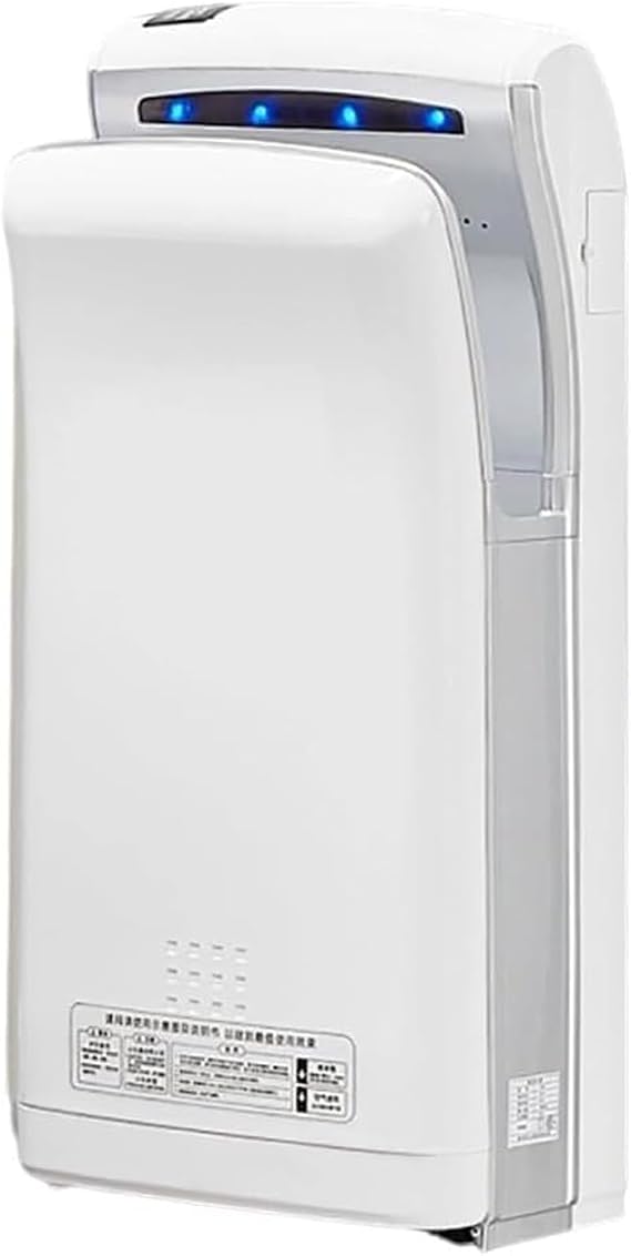 Vertical Electric Hand Dryer, Automatic Hand Dryer with HEPA Filter, Commercial Hand Dryer, High Speed Jet Air Motor with Water Collection, Hot/Cold Air Switch, 5 Seconds To Dry, for Bathroom (white )
