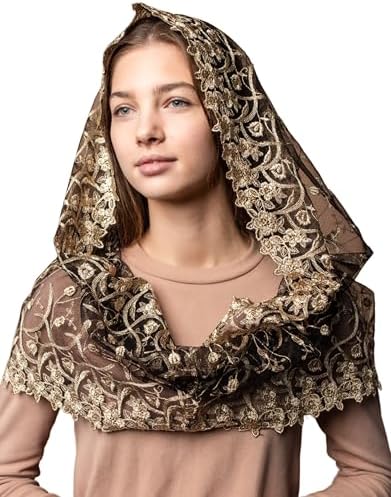 Catholic Mantilla Mass Infinity Chapel Church Veil - Lace Cathedral Head Veil for Women