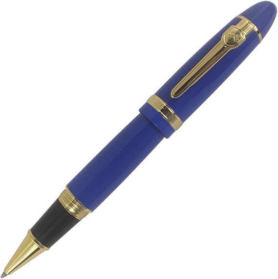 Jinhao 159 Blue Rollerball Pen Heavy Big Pen Gold Trim