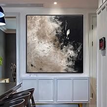 GYJAGHL Wabi Sabi Wall Art,Black Brown Minimalist Wall Art,Black Brown Oil Painting,Black Brown Wall Painting,Housewarming Gift,Unstretched,Frameless,(102X102cm) 40X40Inches