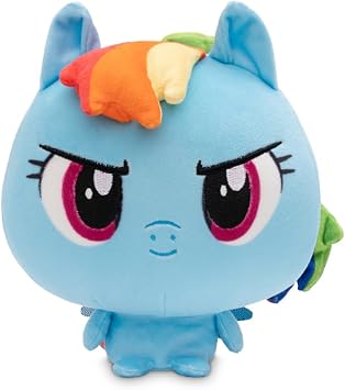 TeeTurtle Cloudheads Rainbow Dash Plush - 5-Inch Official My Little Pony Stuffed Animal with Embroidered Details - Soft Cuddly Plush Toys for Kids, Teens, and Adults