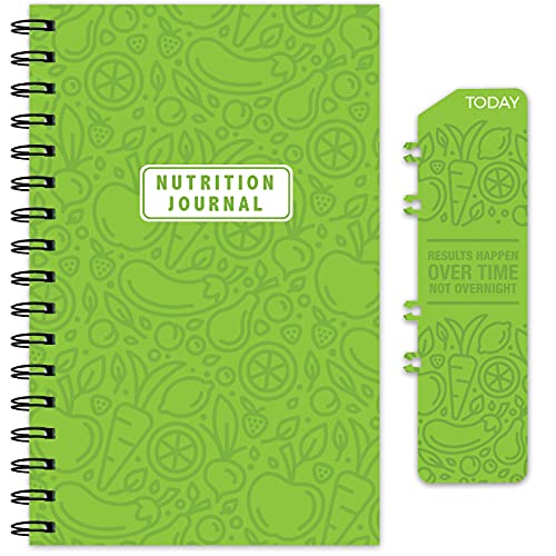 Global Printed Products 6 x 8.5 Daily Food Diary, Nutrition Planner, Health Journal, Meal Planner: Clip-in Bookmark, Sturdy Binding, Thick Pages & Laminated Protective Cover Green