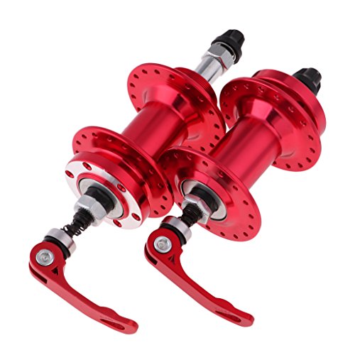 pistro Mountain Bike Hub Set Bearings Hubs Disc Brake 36 Holes Front & Rear Hubs - Red