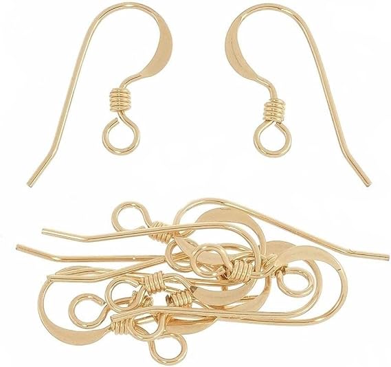 14K Gold Filled Earring Hooks, 30 Pcs French Wire Hooks for Jewelry Making