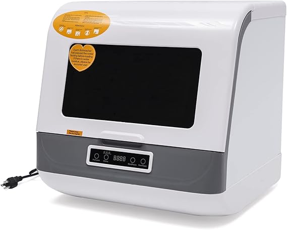 Portable Countertop Dishwasher with Large Capacity, Air Dry Function,3 Washing Programs 110V w/Large Capacity