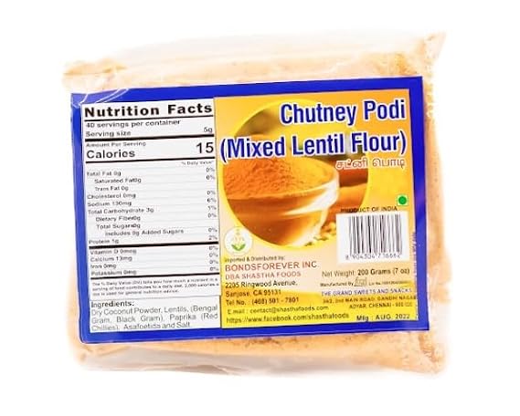 The Grand Sweets and Snacks(GSS) Chutney Powder/Podi (Pack of 3) Each Pkt 200g(B-P)
