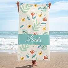 Personalized Beach Towel with Name,Custom Bath Towel Floras Pattern Microfiber Beach Blanket Mat 3060 inches (Floras 8)