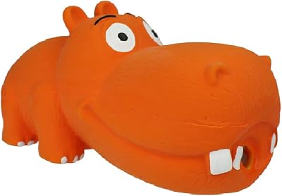 Multipet Hippopotamus Latex Hippo That Grunts 8 inch Dog Toy Assorted Color  1 Pack, Large Breeds