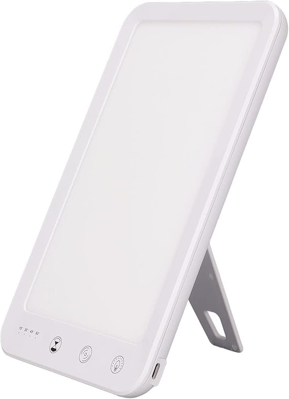 Phototherapy Lamp, 10000Lx LED Happy Light, Feel Better Phototherapy Sun Lamp with 5 Gear Adjustable Brightness, Mood Light, SAD Light for Energy Booster and Mood Lifter US