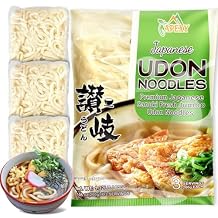 Apexy Japanese Style Fresh Udon Noodles, Authentic Sanuki Jumbo Chewy Noodles, Quick & Easy Meal Solution, 3 Individual Servings (Restaurant-Quality Taste at Home) 21.15oz