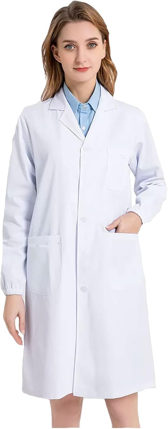 Lab Coat Women Men Science Chemistry Dental Doctor Lab Coat for School Science Career Day Cosplay Dress up Costume