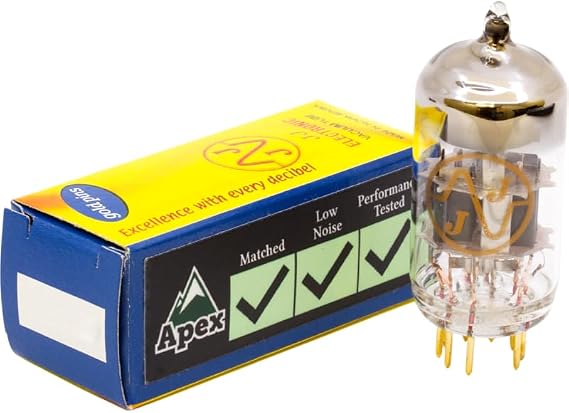 12AX7 / ECC83, JJ Electronics, Apex Matched & Performance Tested Vacuum Tube, Gold Pin