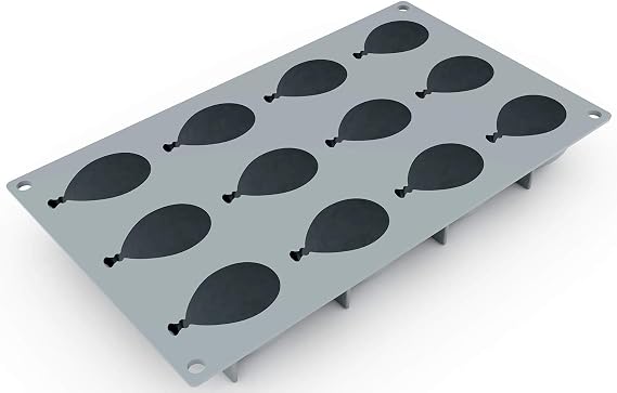 Pavoni GG052 Balloon Silicone Baking Mold Freezing Mould with 12 Cavities, each 2.60 Inch x 1.69 Inch x 1.34 Inch High