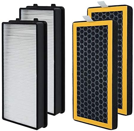 PUREBURG Replacement Filter Set Compatible with HoMedics AT-PET01 AT-PET02 TotalClean PetPlus Tower Air Purifier,2-Pack H13 HEPA Activated carbon Air Clean