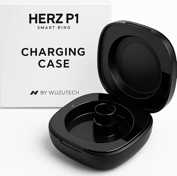 Herz P1 Rapid Charging Case - Smart Ring Portable Charging Case with 200 mAh Battery Magnetic Charger | Charges Herz P1 Smart Ring 8 Times | Compact & Lightweight Design for Travel