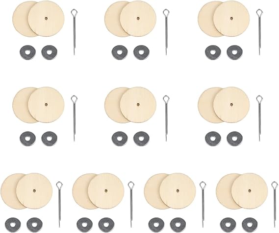 10 Set 50MM Doll Joint Connectors Cotter Pin Joints and Wooden Fibreboard Disks Movable Engage Bolt Dolls Accessories for Teddy Bear Doll DIY Crafts