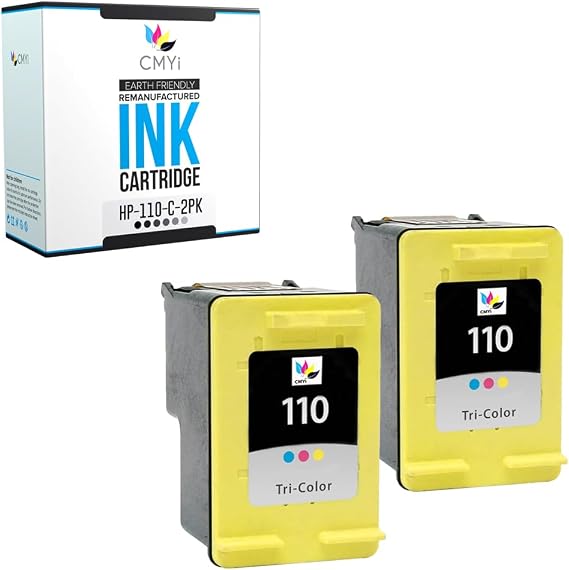 110 Color Replacement Ink Cartridge for HP PhotoSmart A510, A512, A516, A520, A522, A522xi, A525, A526, A528, A530, A532, A536, A538, A610, A612, A616 Printer (2 Tricolor)
