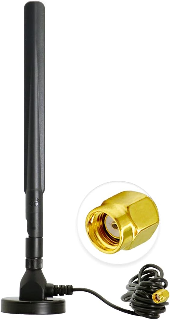 Vecys 4G LTE Antenna RP SMA Male Connector 8DBi GSM3G4G Omni-directional Outdoor Indoor 4G Antenna 3M RG174 Cable with Magnetic Base