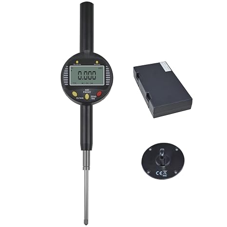Precision Digital Dial Gauge,Dlectrical Digital Indicator Accuracy of 0.001mm/0.00005 "Metric and Imperial Measure Tool Electronic Dial Gauge with A Range of 25.4mm,for 3D Printing,CNC Machine