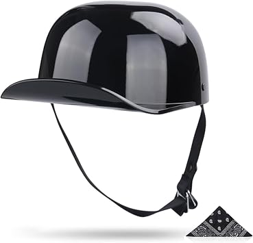 Uchoose Baseball Motorcycle Helmet - DOT Approved Open Face Helmet for Men Women Baseball Cap Helmet for Bike, Cruiser, Chopper, Moped, Scooter