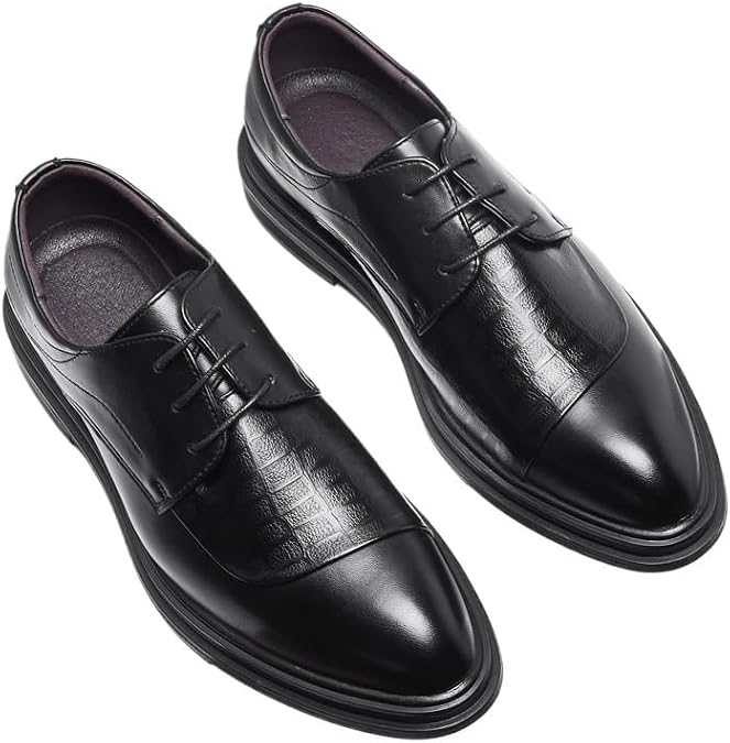 Men's Dressy Suit Tuxedo Metal Shoelaces Weeding Prom Derby Shoes Men Orthopedic Leather Shoes