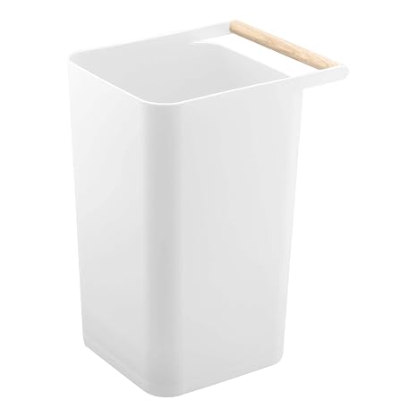 YAMAZAKI Home Como Como Modern Slim Square Trash Can Garbage Waste Basket for Bathroom Kitchen - Abs Plastic
