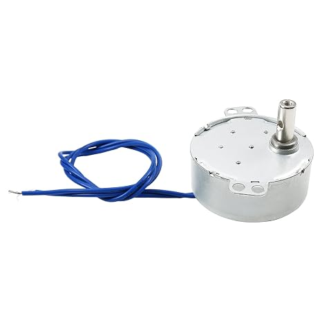 Fielect 2Pcs Synchronous Motor AC 110V 8-10RPM Turntable Motor CCW Direction 4W TYC-50 Horizontal Hole Tapping Shaft