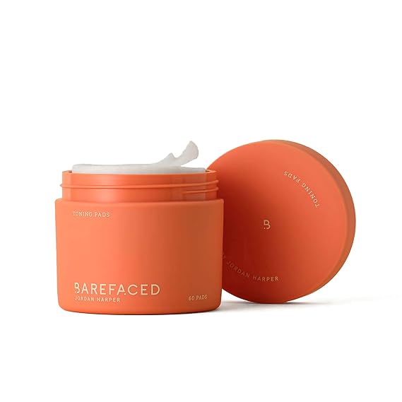 Barefaced Toning and Exfoliating Pads | Glycolic and Salicylic Acid Face Wipes for Blemishes, Dark Spots, and Uneven Texture | Daily Resurfacing Peels for Clear, Glowing Skin (60 Pads)