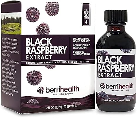 BerriHealth 100% Authentic Oregon Black Raspberry Extract - Made in The USA - 100 Grams - Gluten-Free, Vegan, Non-GMO